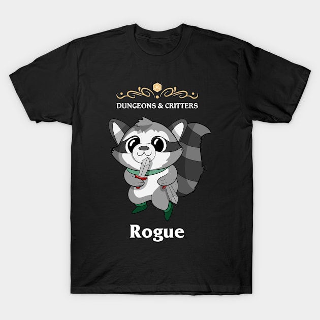 Critters Rogue Fantasy Tabletop RPG Roleplaying D20 Gamer T-Shirt by TheBeardComic